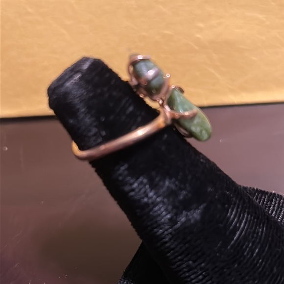 Sarah Coventry Adjustable Ring Jade Stone - Picture 3 of 7